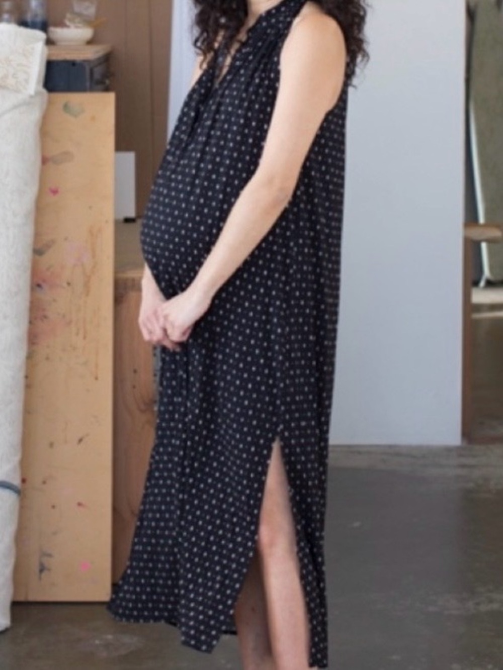 Hatch Black Printed sleeveless dress